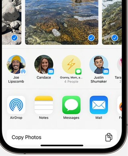 how to share photos via airdrop on iphone