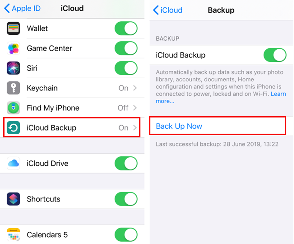 transfer with icloud